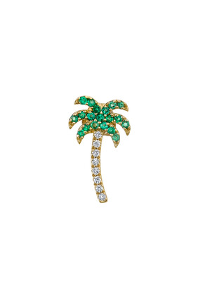 Emerald Palm Tree Single Right Stud Earring
